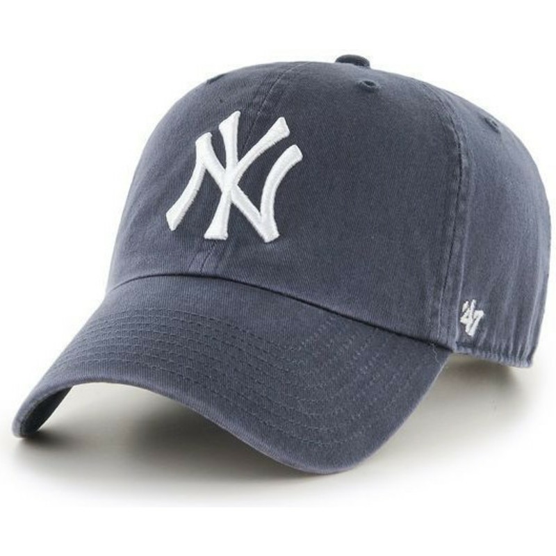 47-brand-curved-brim-new-york-yankees-mlb-clean-up-grey-denim-cap
