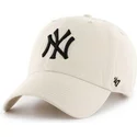 47-brand-curved-brim-new-york-yankees-mlb-clean-up-cream-cap
