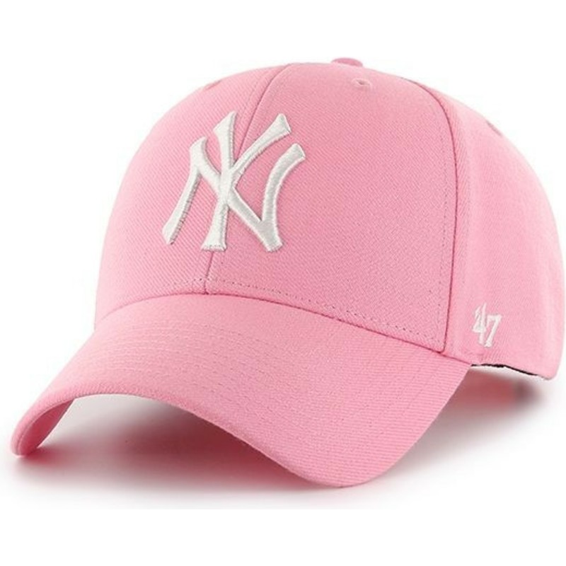 47-brand-curved-brim-new-york-yankees-mlb-mvp-pink-snapback-cap