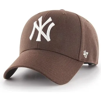 Καπέλα καμπύλη καφέ snapback από New York Yankees MLB από 47 Brand