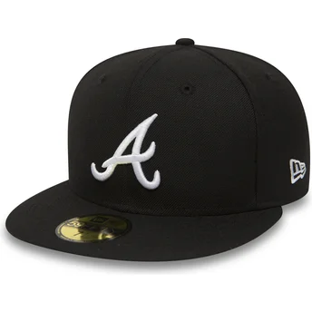 Καπέλα επίπεδη μαύρο προσαρμοσμένο 59FIFTY Essential από Atlanta Braves MLB από New Era