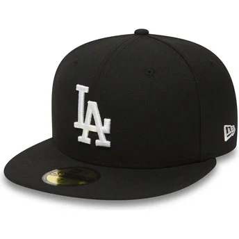 Καπέλα επίπεδη μαύρο προσαρμοσμένο 59FIFTY Essential από Los Angeles Dodgers MLB από New Era