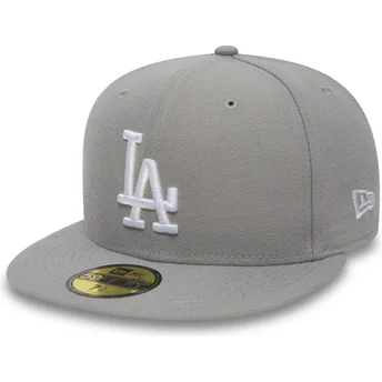 Καπέλα επίπεδη γκρι προσαρμοσμένο 59FIFTY Essential από Los Angeles Dodgers MLB από New Era