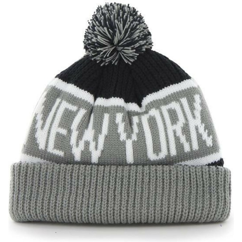 47-brand-new-york-yankees-mlb-cuff-knit-calgary-grey-and-navy-blue-beanie-with-pompom