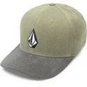volcom-curved-brim-light-army-full-stone-xfit-green-fitted-cap-with-grey-visor