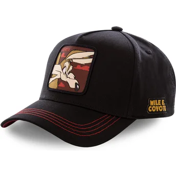 capslab-curved-brim-wile-e-coyote-coy3-looney-tunes-black-snapback-cap