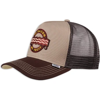 Καπέλα καμπύλη καφέ snapback Food Bacon από Djinns