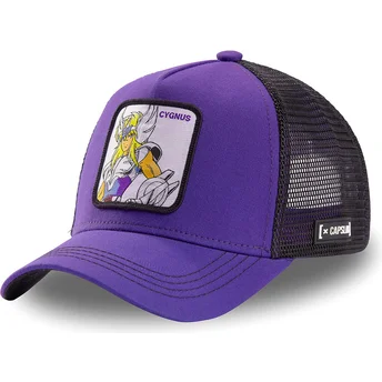 capslab-cygnus-hyoga-cyg2-saint-seiya-knights-of-the-zodiac-purple-and-black-trucker-hat