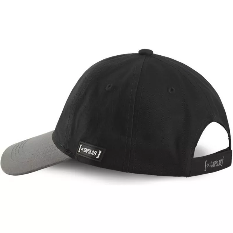 capslab-curved-brim-king-nikochan-nik1-dr-slump-black-and-grey-snapback-cap