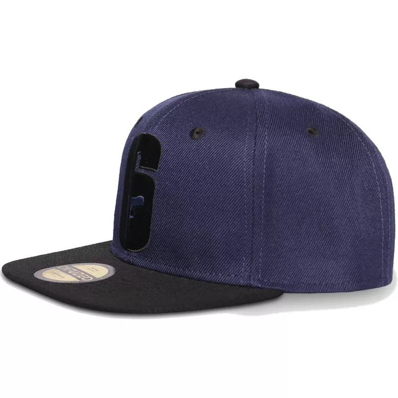 difuzed-flat-brim-logo-tom-clancy-s-rainbow-six-siege-navy-blue-and-black-snapback-cap