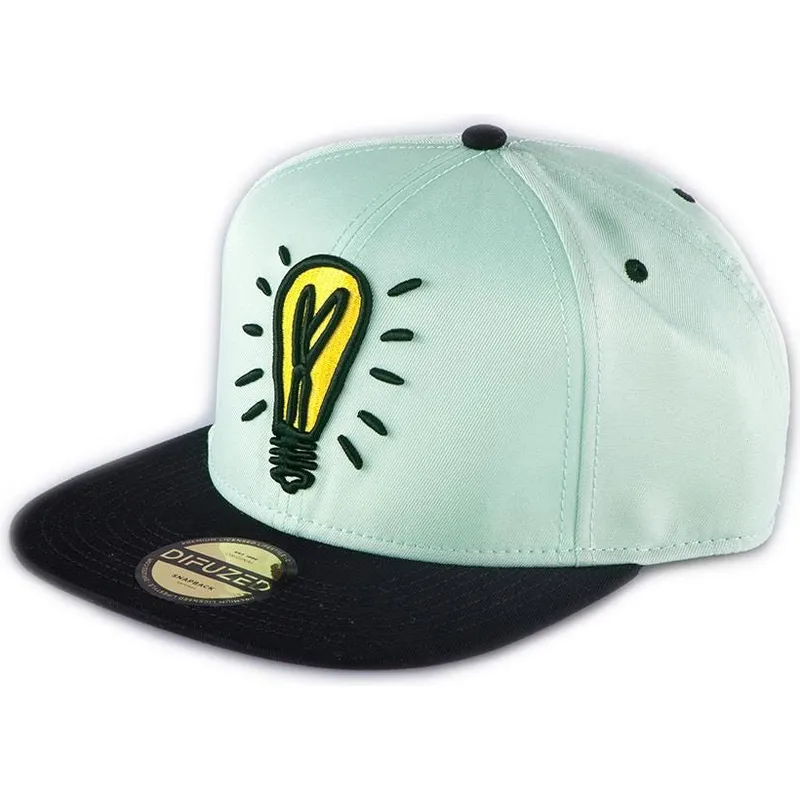 Difuzed Flat Brim Icons Monopoly Green and Black Snapback Cap
