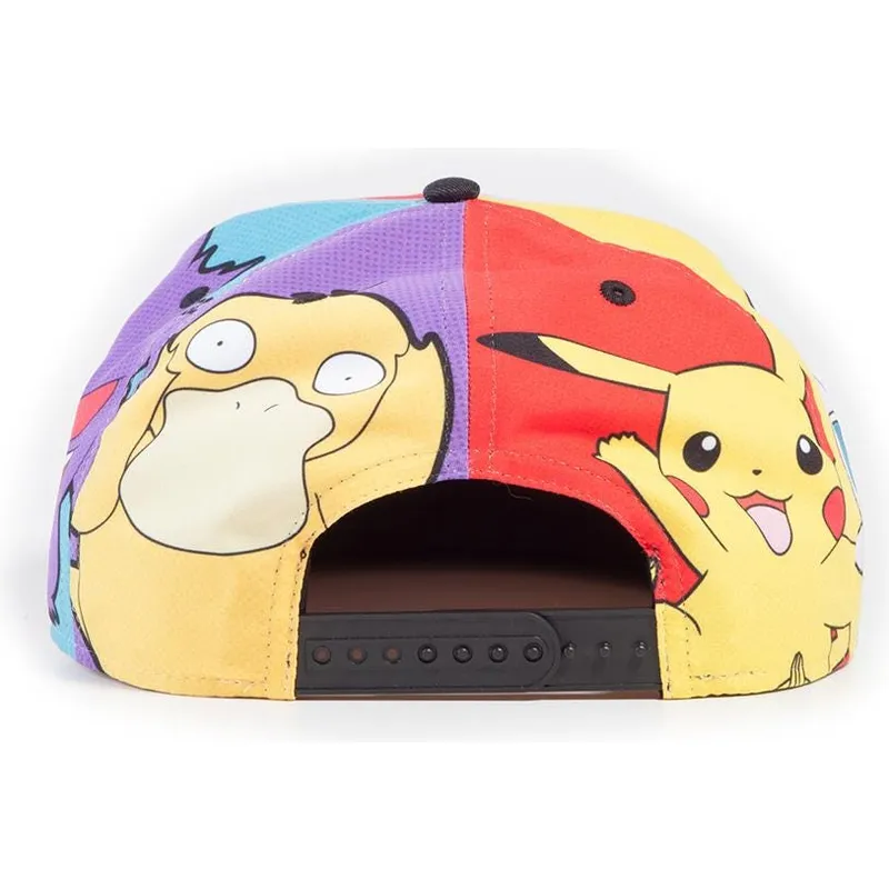 snapback-pikachu-squirtle-gengar-psyduck-jigglypuff-multi-pop-art-pokemon-difuzed snapback-pikachu-squirtle-gengar-psyduck-jigglypuff-multi-pop-art-pokemon-difuzed