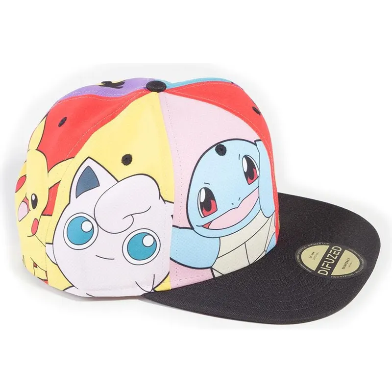 snapback-pikachu-squirtle-gengar-psyduck-jigglypuff-multi-pop-art-pokemon-difuzed snapback-pikachu-squirtle-gengar-psyduck-jigglypuff-multi-pop-art-pokemon-difuzed
