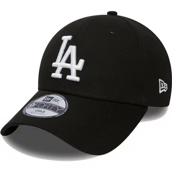 New Era Curved Brim Youth 9FORTY League Essential Los Angeles Dodgers MLB Black Adjustable Cap