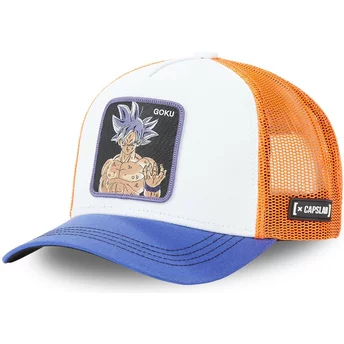 Capslab Son Goku Ultra Instinct ULT3 Dragon Ball White, Orange and Blue Trucker Hat