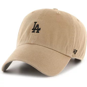 47 Brand Curved Brim Clean Up Base Runner Los Angeles Dodgers MLB Brown Adjustable Cap