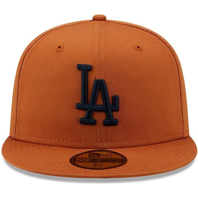 navy blue and orange fitted hat