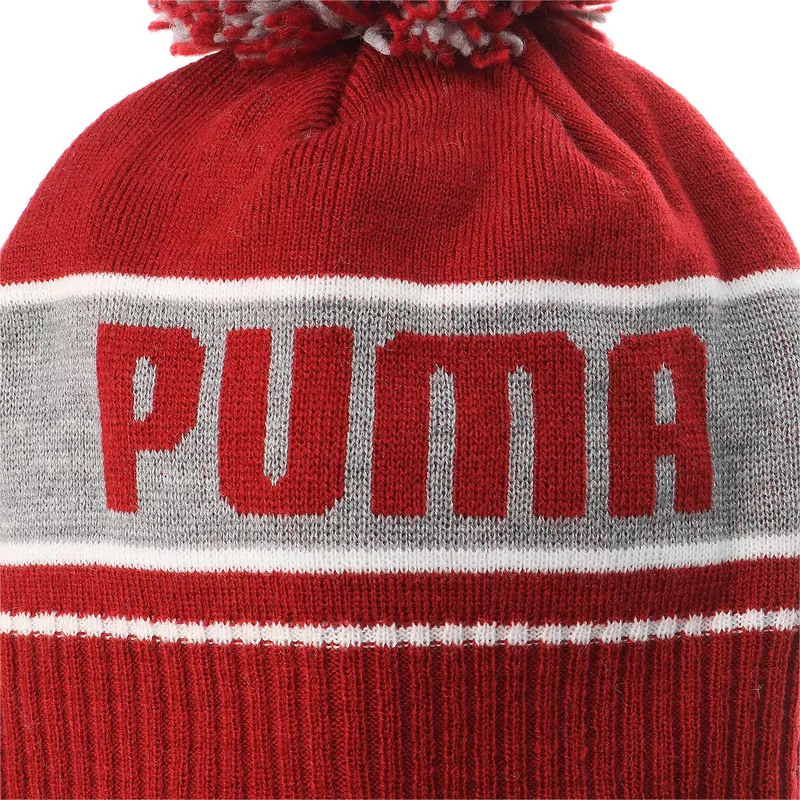 puma-red-beanie-with-pompom