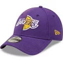 new-era-curved-brim-9forty-washed-pack-split-logo-los-angeles-lakers-nba-purple-adjustable-cap