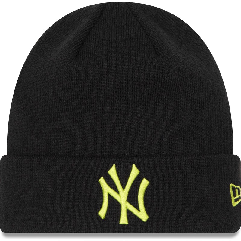 new-era-green-logo-league-essential-cuff-new-york-yankees-mlb-black-beanie