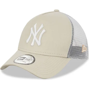 Καπέλα καμπύλη μπεζ snapback 9FORTY A Frame από New York Yankees MLB από New Era