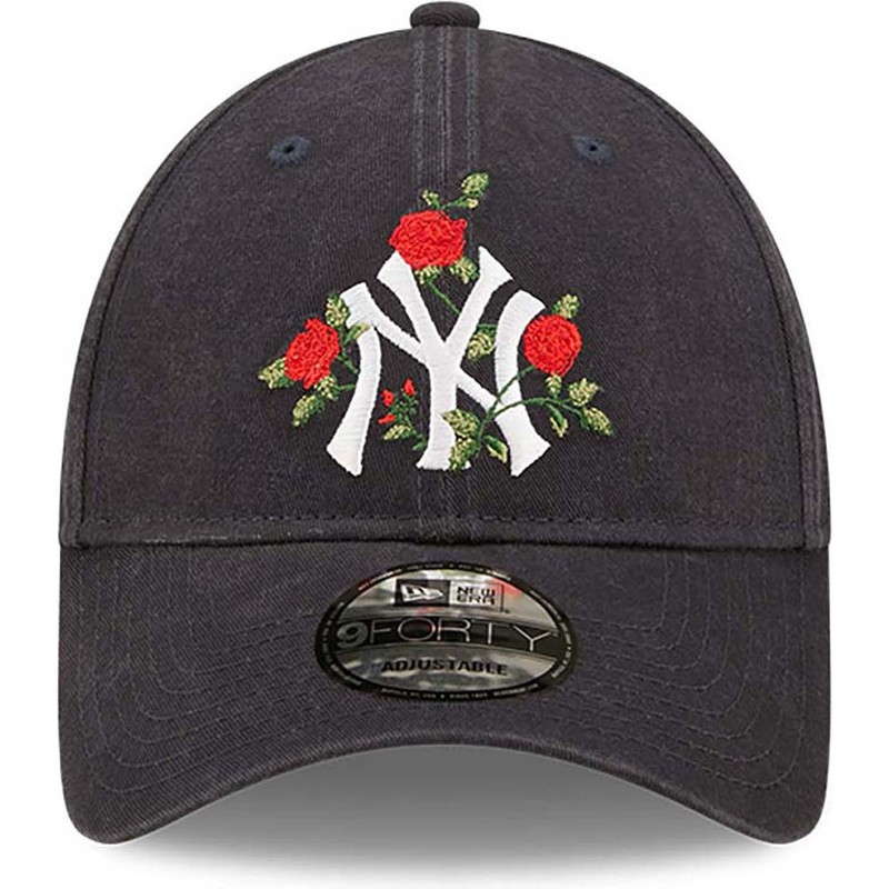 new-era-curved-brim-9forty-flower-new-york-yankees-mlb-navy-blue-adjustable-cap