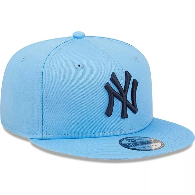 new-era-flat-brim-blue-logo-9fifty-league-essential-new-york-yankees-mlb-blue-snapback-cap