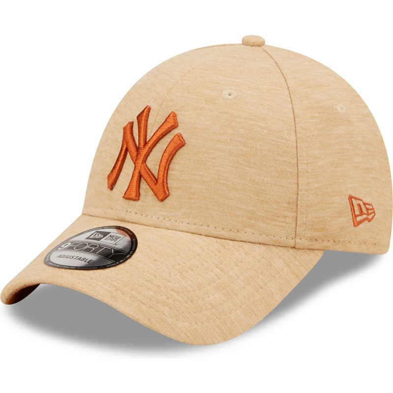 new-era-curved-brim-brown-logo-9forty-jersey-essential-new-york-yankees-mlb-brown-adjustable-cap
