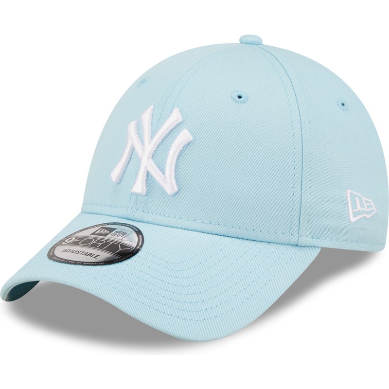 new-era-curved-brim-9forty-league-essential-new-york-yankees-mlb-light-blue-adjustable-cap
