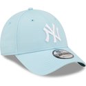 new-era-curved-brim-9forty-league-essential-new-york-yankees-mlb-light-blue-adjustable-cap