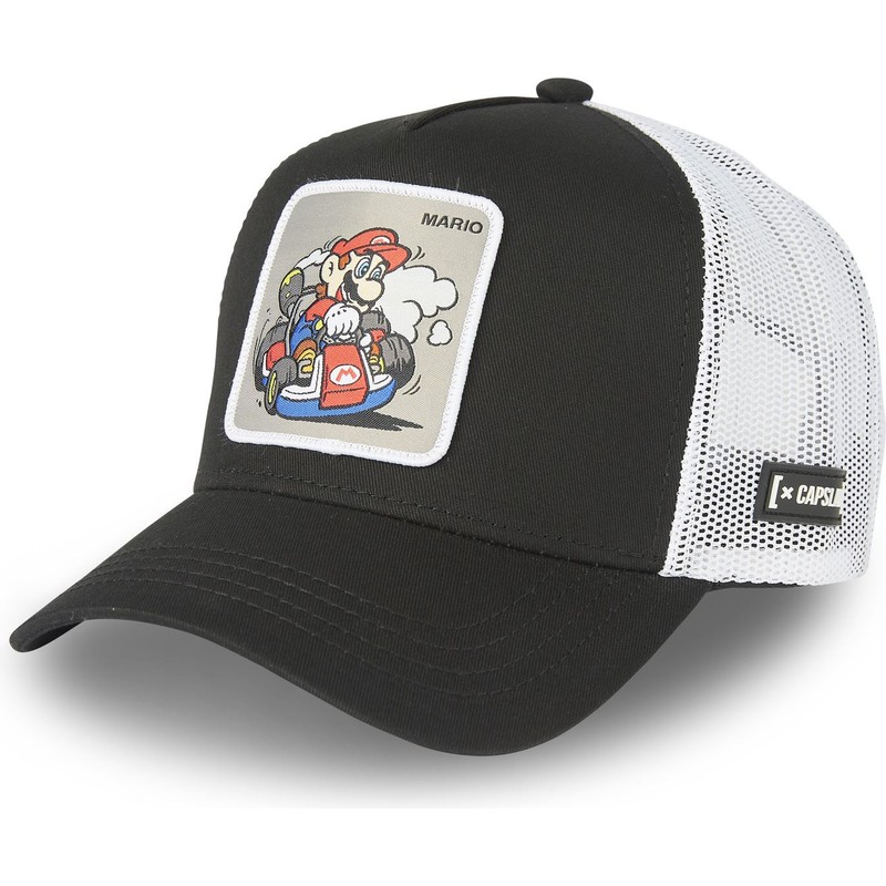 capslab-mario-kart-dri2-super-mario-bros-black-and-white-trucker-hat