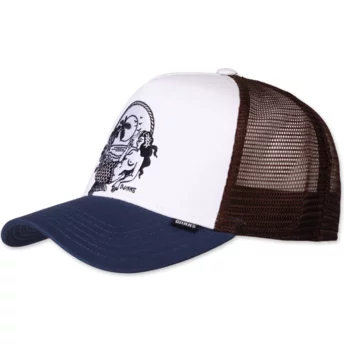 Djinns Lazy Mermaid HFT Lazy Days Are The Best Days White, Brown and Blue Trucker Hat