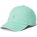 polo-ralph-lauren-curved-brim-blue-logo-cotton-chino-classic-sport-light-green-adjustable-cap