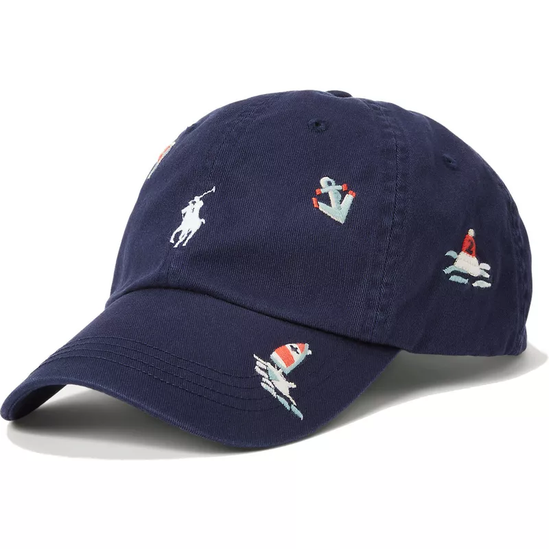 polo-ralph-lauren-curved-brim-white-logo-nautical-twill-navy-blue-adjustable-cap