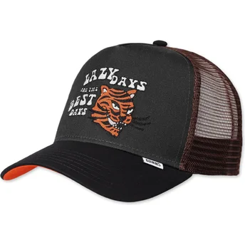 Djinns Lazy Tiger HFT Lazy Days Are The Best Days Black Trucker Hat