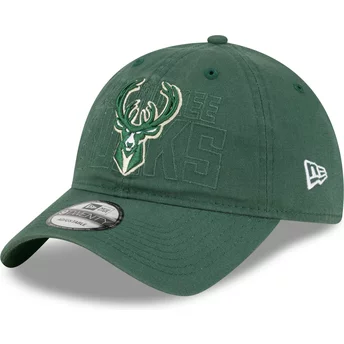 New Era Curved Brim 9TWENTY Draft Edition 2023 Milwaukee Bucks NBA Green Adjustable Cap