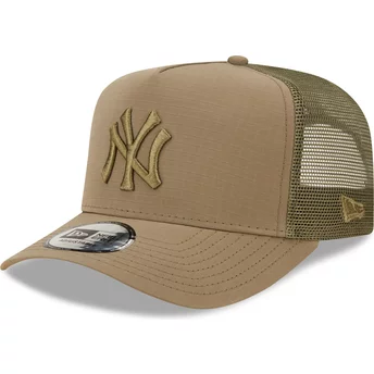 New Era Green Logo A Frame Tech Ripstop New York Yankees MLB Green Trucker Hat