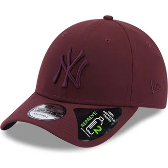 New Era Curved Brim Maroon Logo 9FORTY Repreve New York Yankees MLB Maroon Adjustable Cap