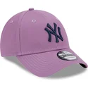 new-era-curved-brim-navy-blue-logo-9forty-league-essential-new-york-yankees-mlb-purple-adjustable-cap