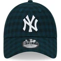 new-era-curved-brim-9forty-flannel-new-york-yankees-mlb-green-adjustable-cap