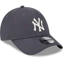 new-era-curved-brim-9forty-metallic-new-york-yankees-mlb-grey-adjustable-cap