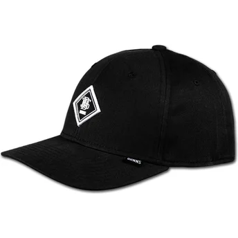 Καπέλα καμπύλη μαύρο ρυθμιζόμενη ταινία Brushed Twill TrueFit 2.0 από Djinns