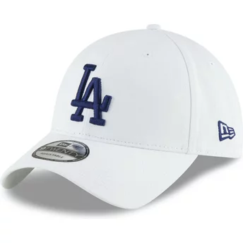 New Era Curved Brim Blue Logo 9TWENTY Core Classic Los Angeles Dodgers MLB White Adjustable Cap