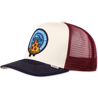 Καπέλα καμπύλη μπεζ snapback Food Peace Pizza HFT από Djinns