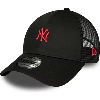 New Era Curved Brim Red Logo 9FORTY Home Field New York Yankees MLB Black Adjustable Cap