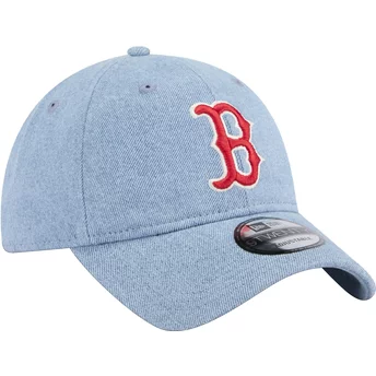 New Era Curved Brim 9TWENTY Washed Denim Boston Red Sox MLB Blue Adjustable Cap