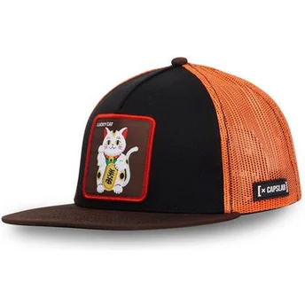 Καπέλα επίπεδη μαύρο snapback Lucky Cat LUC Maneki-Neko από Capslab