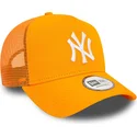 new-era-a-frame-league-essential-new-york-yankees-mlb-orange-trucker-hat