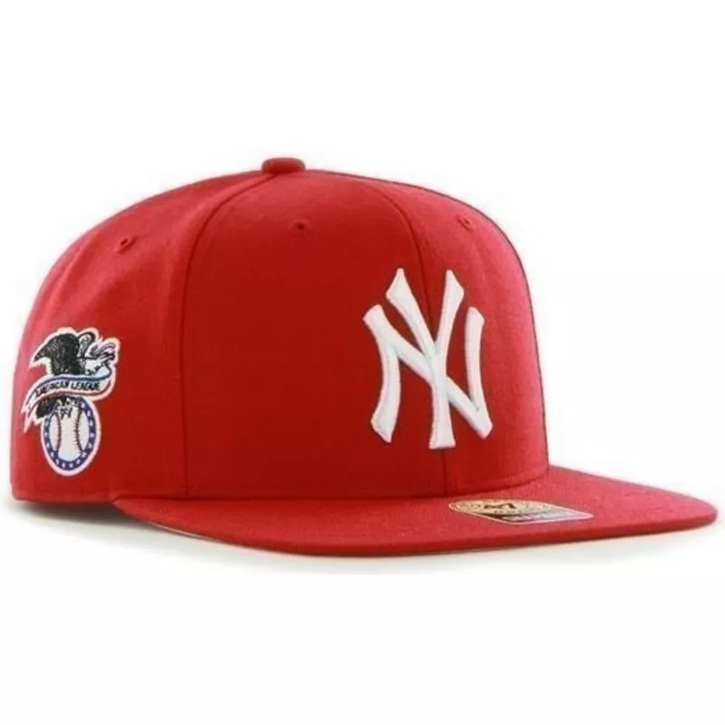 47-brand-flat-brim-new-york-yankees-mlb-sure-shot-red-snapback-cap