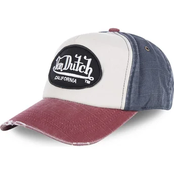 Von Dutch Curved Brim Youth KID_JACKBWRC White, Blue and Red Adjustable Cap